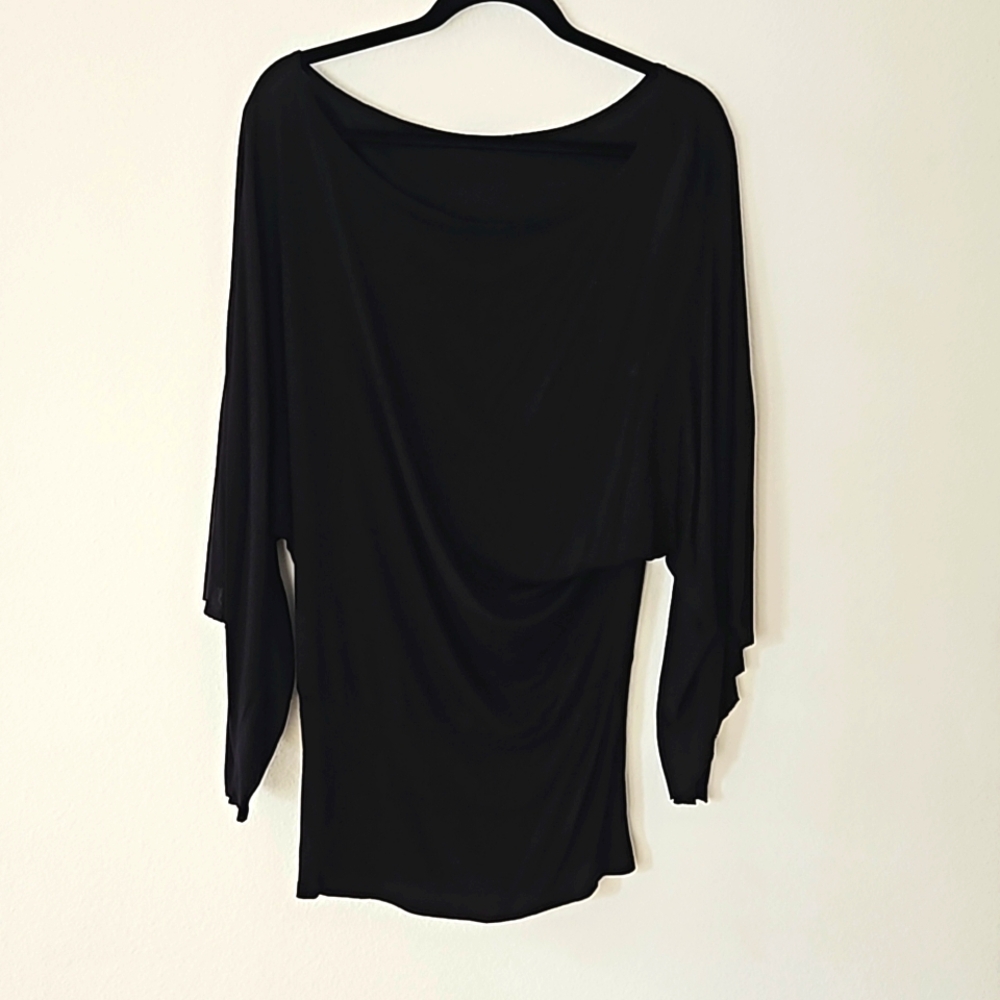 Black jersey bell sleeve mini